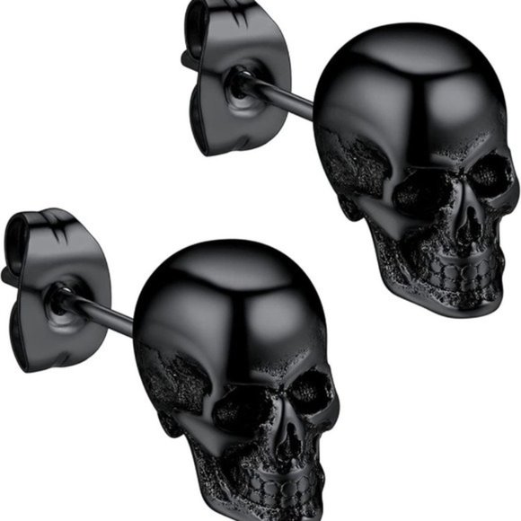 Skull Bikers Gothic Stud Earring - Picture 6 of 6